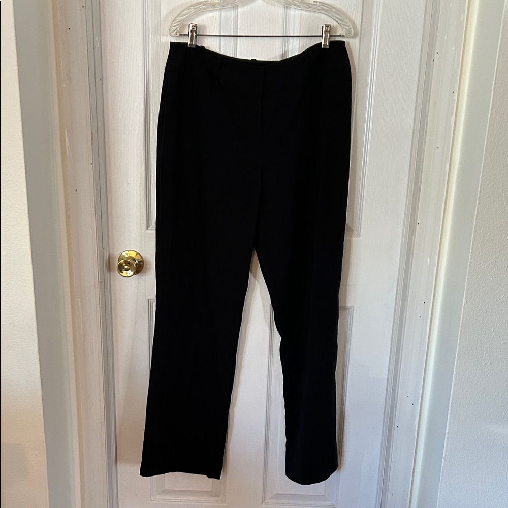 Reitmans Black Straight Leg Pinstripe dress Pants size 15